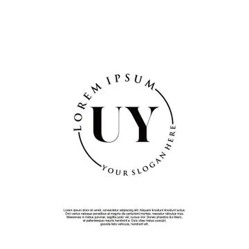 UY Initial handwriting logo design Stock Illustration