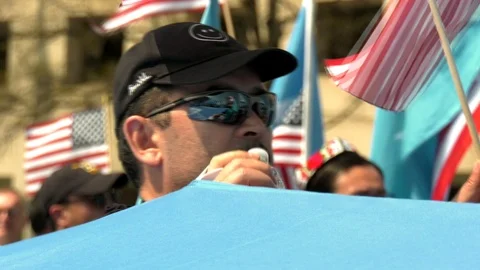 Uyghurs protest in Washington, D.C. Stock Footage 106353673