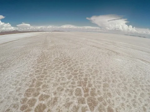 Uyuni Salt Flats Drone, Potosi, Bolivia Stock Footage