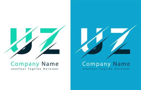 UZ Letter Logo Vector Design Concept Elements Stock Illustration