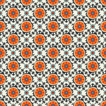 Uzbek Suzani pattern  Stock Illustration