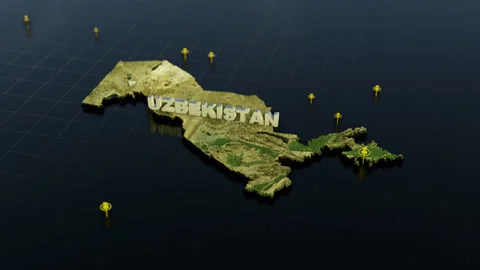 Uzbekistan 3D Map With Animation Stock Footage 311533618