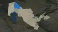 Uzbekistan and capital circled and zoomed. Satellite 4k or 4k+ Resolution
