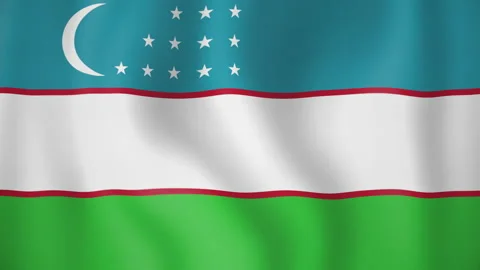 Uzbekistan animated flag. Seamless loop. 4K Stock Footage 145471032