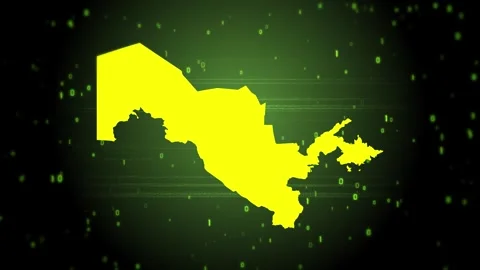 Uzbekistan Digital Map Intro Stock Footage 247972013