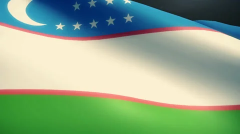 Uzbekistan Flag Animation Loop Stock Footage 38006520