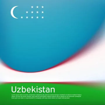 Uzbekistan flag background. Blurred pattern in the colors of the uzbek flag Stock Illustration