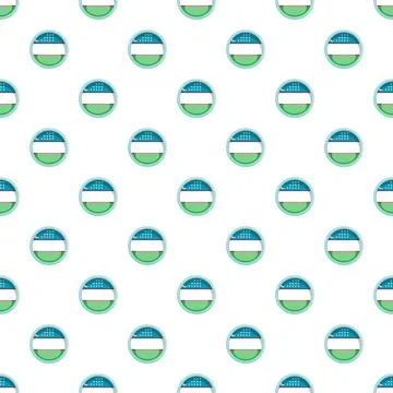 Uzbekistan flag circular pattern seamless background Ilustração Stock