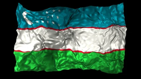 Uzbekistan flag Stock Footage 110867266