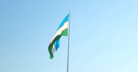 Uzbekistan flag Video stock 121993160
