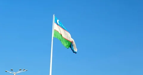 Uzbekistan flag Video stock 121993184