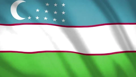Uzbekistan Flag  Stock Footage 188180815