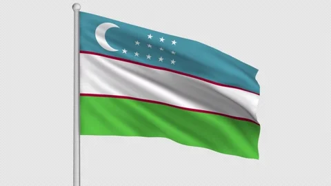 Uzbekistan Flag Video stock 210877508