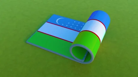 Uzbekistan Flag Video stock 257591231