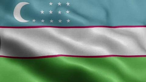 Uzbekistan flag Front Stock Footage 318670589