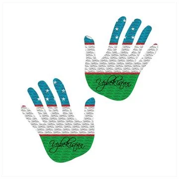 Uzbekistan flag hand vector Stock Illustration