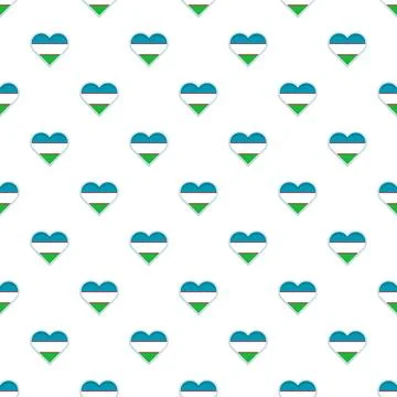 Uzbekistan flag hearts pattern creating patriotic background Stock Illustration