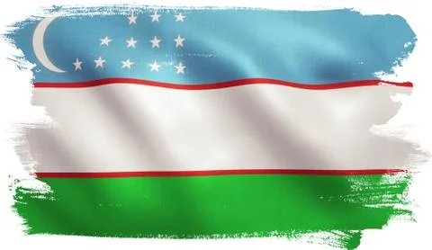 Uzbekistan Flag Stock Illustration
