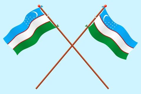 Uzbekistan flag Stock Illustration