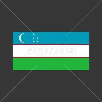 Uzbekistan flag illustration Stock Illustration