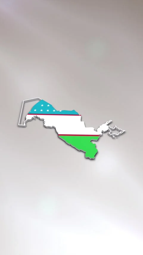Uzbekistan Flag on Map Stock Footage 278210126