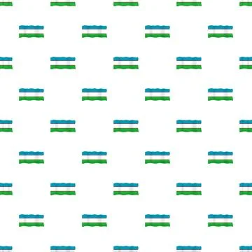 Uzbekistan flag pattern repeating on white background 스톡 일러스트