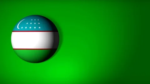 Uzbekistan flag in the shape of a ball to roll Video stock 80891492