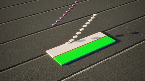 Uzbekistan Flag - Slow Motion Stock Footage 318943249