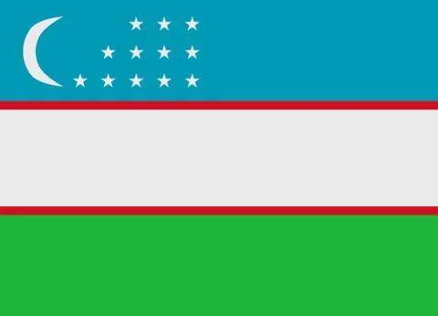 Uzbekistan flag vector Stock Illustration