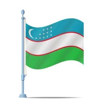 Uzbekistan flag vector イラスト素材