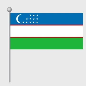 Uzbekistan flag vector template background realistic copy Stock Illustration