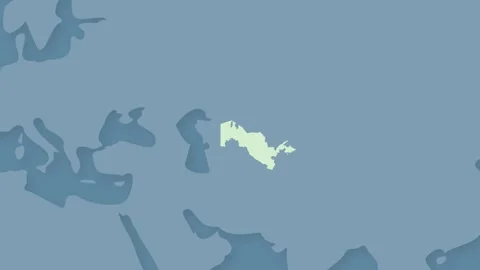 Uzbekistan Highlight Transition from World Map Digital Geography Stock Footage 340557521