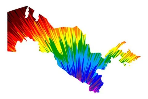 Uzbekistan - map is designed rainbow abstract colorful pattern, Republic of U Stockillustratie