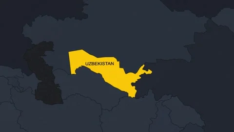 Uzbekistan Map from Earth with Flag Stock Footage 342795520