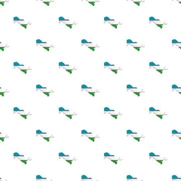 Uzbekistan map flag pattern repeating seamless background Illustrazione stock