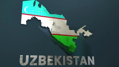 Uzbekistan Map Stock Footage 279769489