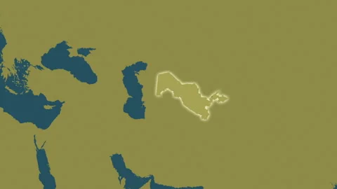 Uzbekistan map - glide. Glow. Pattern. Video stock 241685319