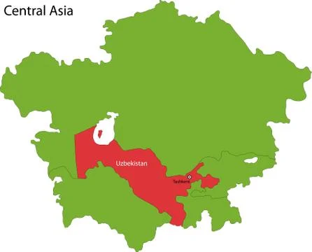 Uzbekistan map Stock Illustration