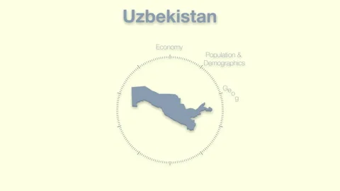 Uzbekistan MAP revealingmotion graphics data elements Stock Footage 340615626