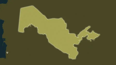 Uzbekistan map - solid. Glow. Pattern. Labels Stock Footage 241685454