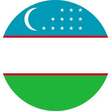 Uzbekistan round flag vector background. Stock Illustration