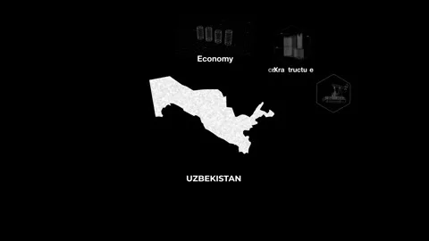 Uzbekistan technology map with animated charts Stock Footage 340968639