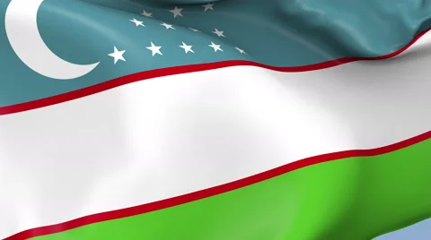 Uzbekistan Waving Flag Background Loop Stock Footage 64222150