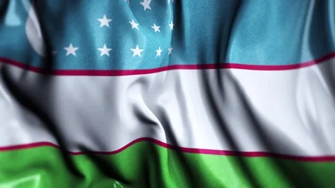 Uzbekistan WAVING FLAG LOOP Stock Footage 321019832