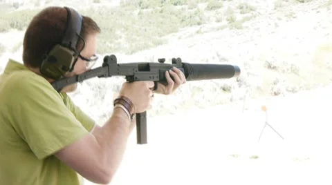 Uzi with a silencer Stock-Footage 8649858