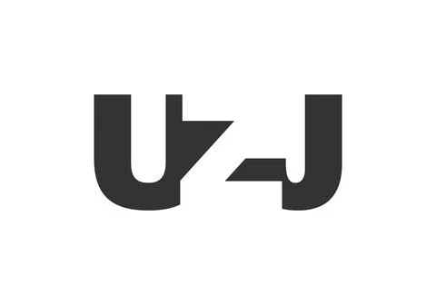 UZJ logo design. Initial letter U Z J bold font style for tech startups, co.. Stock Illustration