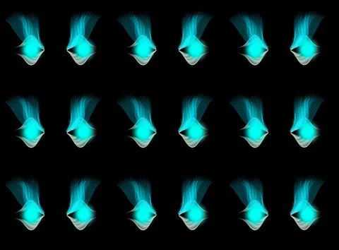 Uzor set of flames on black Stock-Illustration
