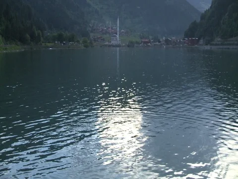 Uzungol Lake and Dancing water Stock Footage