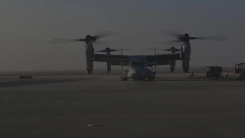 V-22 Osprey taking during Operation Apex Teufelhunden - 2018 Stock Footage 108264835