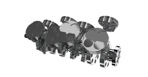 V 8 engine. 3D render Stock Illustration